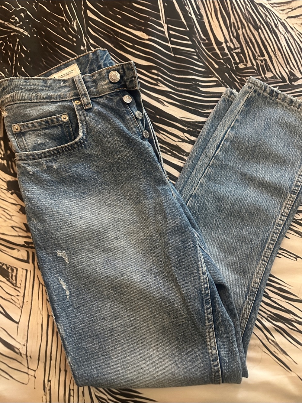 Zara Light Denim Boyfriend Straight Jeans